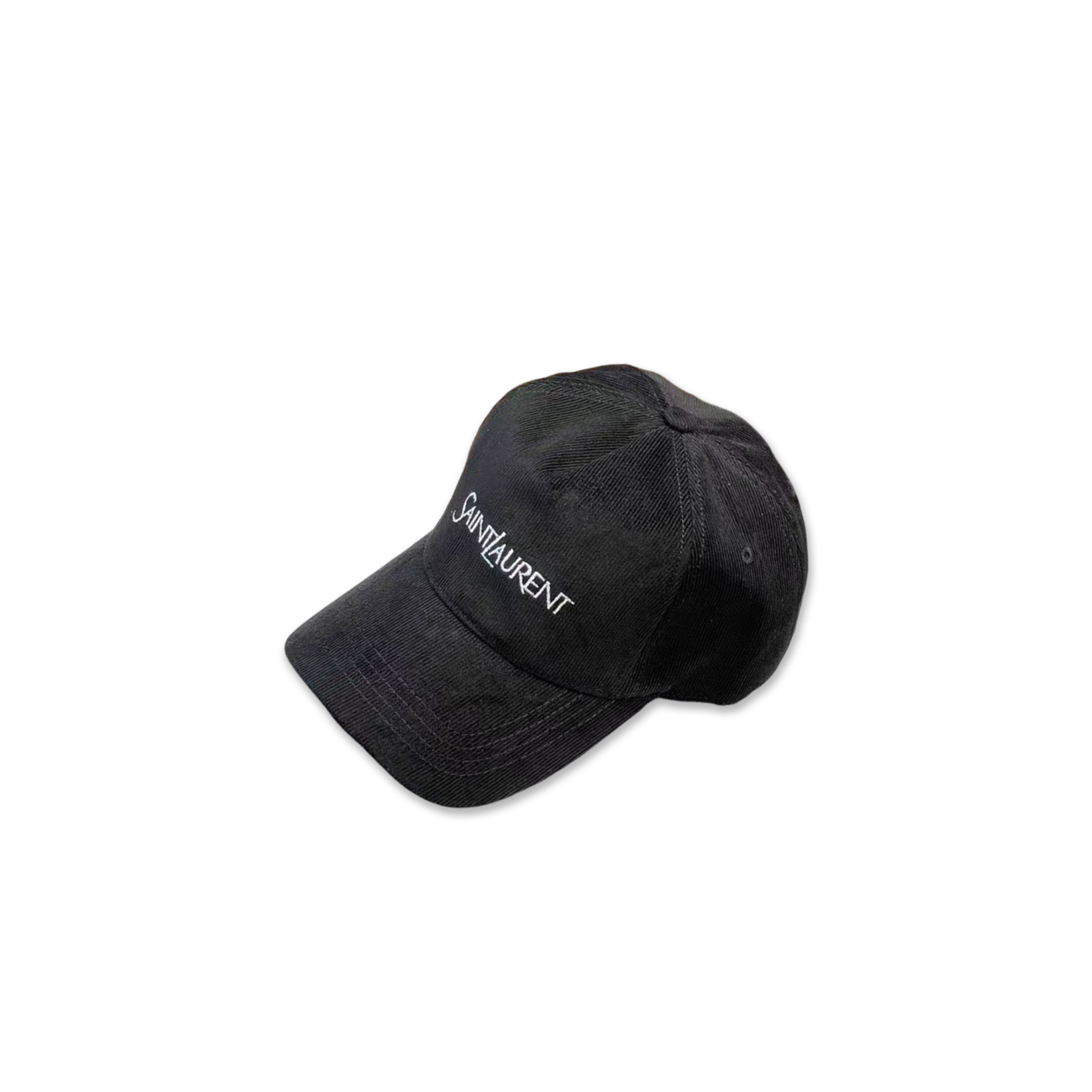 YSL HAT VINTAGE CAP IN CORDUROY BLACK 754660 YSL HAT VINTAGE CAP IN CORDUROY BLACK 754660